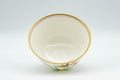 Tezumi — Japanese Teacup Set - 5 White Gold Floral Porcelain Yunomi in Wooden Box - 140ml — tipped to show the interior