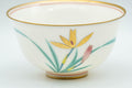 Tezumi — Japanese Teacup Set - 5 White Gold Floral Porcelain Yunomi in Wooden Box - 140ml — inverted showing the foot ring