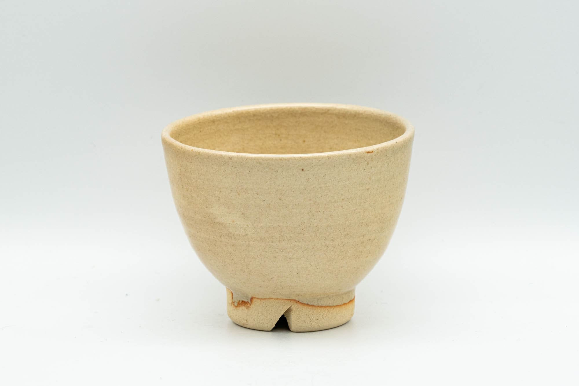 Japanese Tea Set - Beige Hagi-yaki Do-ake Kyusu Teapot and 6 Yunomi Teacups in Wooden Box