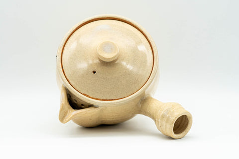 Japanese Tea Set - Beige Hagi-yaki Do-ake Kyusu Teapot and 6 Yunomi Teacups in Wooden Box