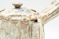 Japanese Tea Set - Notomi Choun, Daikazan Kiln - Beige Hagi-yaki Do-ake Kyusu Teapot with 5 Yunomi Teacups - closeup of the lid and rim