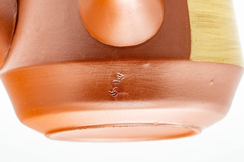 Japanese Tea Set - Mountainous Tokoname-yaki Debeso Kyusu Teapot with 5 White Inner Glazed Yunomi Teacups - Tezumi