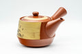 Japanese Tea Set - Mountainous Tokoname-yaki Debeso Kyusu Teapot with 5 White Inner Glazed Yunomi Teacups - Tezumi