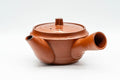 Tezumi — Japanese Tea Set - Gold Bamboo Tokoname-yaki Debeso Kyusu Teapot with 5 Yunomi Teacups — interior of the teapot showing the filter