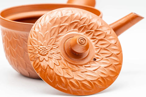 Japanese Kyusu - Floral Patterned Tokoname-yaki Teapot - 240ml - Tezumi