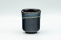 Japanese Teacup - Jet Black Hare's Fur Drip Glazed Guinomi - 60ml - Tezumi