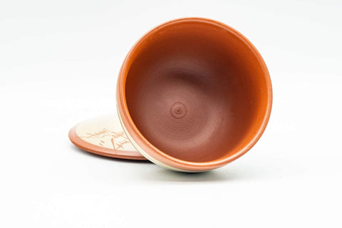 Tezumi — Japanese Teacup - Mountainous Tokoname-yaki Lidded Yunomi - 100ml — top-down view of the interior