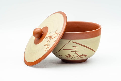 Tezumi — Japanese Teacup - Mountainous Tokoname-yaki Lidded Yunomi - 100ml — front view