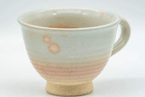 Japanese Teacup - Beige Gohonte Hagi-yaki Handled Yunomi - 140ml - Tezumi