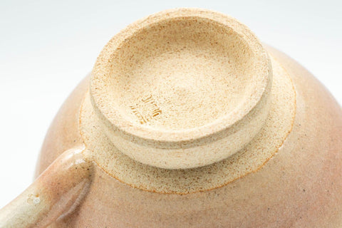 Japanese Teacup - Beige Gohonte Hagi-yaki Handled Yunomi - 140ml - Tezumi