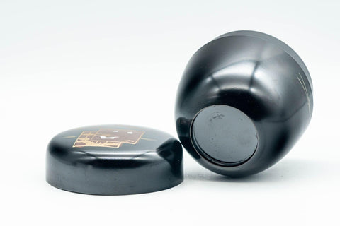 Japanese Natsume - Black Motifs Urushi Lacquer Matcha Tea Caddy - 100ml - Tezumi