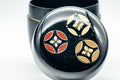 Tezumi — Japanese Natsume - Gold and Red Emblemed Black Lacquer Matcha Tea Caddy - 100ml — additional view