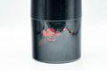Japanese Chazutsu - Red Floral Black Lacquer Tea Canister - 350ml - Tezumi