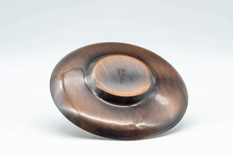 Japanese Chataku - Set of 5 齋山堂 純銅製 Saizando Floral Copper Tea Saucers - Tezumi