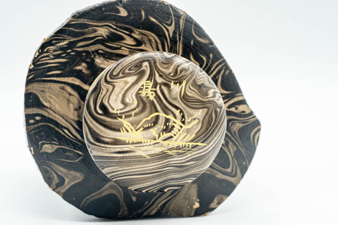 Japanese Chatsubo - Suminagashi Marbled Wooden Tea Canister - 200ml - Tezumi