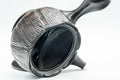 Tezumi — Japanese Kyusu - Textured Black Kurodei Tokoname-yaki Teapot - 250ml — side profile showing the spout and handle