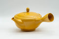 Tezumi — Japanese Kyusu - Floral Yellow Tokoname-yaki Teapot - 300ml — side view showing the spout