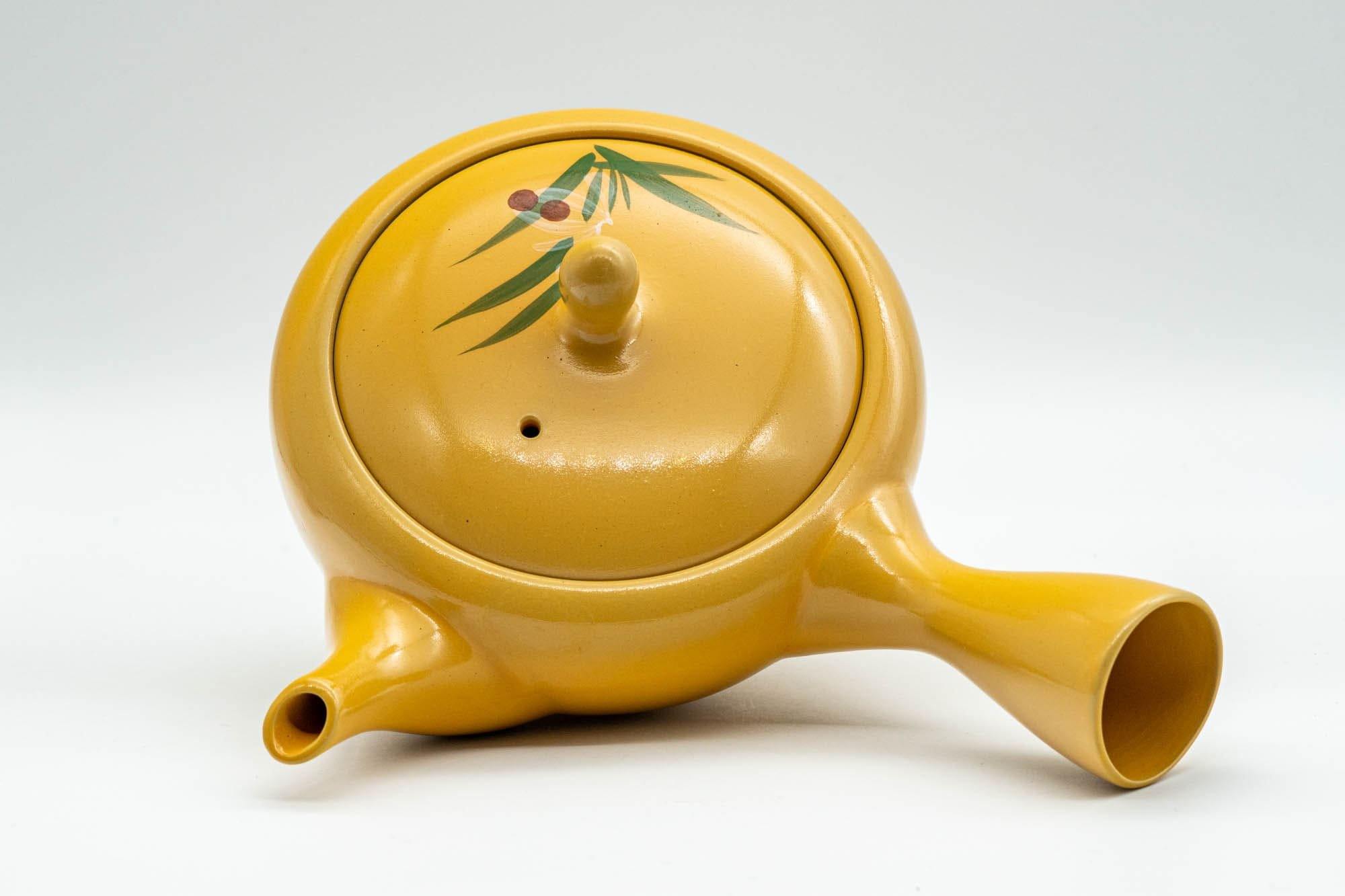 Japanese Kyusu - Floral Yellow Tokoname-yaki Teapot - 300ml - Tezumi