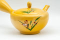 Tezumi — Japanese Kyusu - Floral Yellow Tokoname-yaki Teapot - 300ml — closeup of the decoration