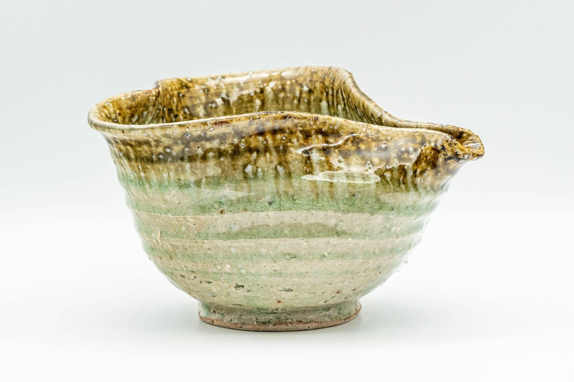 Japanese Katakuchi - Beige Green Crazed Glazed Tea Pouring Bowl - 400ml - Tezumi
