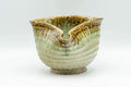 Tezumi — Japanese Katakuchi - Beige Green Crazed Glazed Tea Pouring Bowl - 400ml — front view