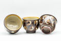 Tezumi — Japanese Tea Set - Brown Dobin Do-ake Teapot with 3 Yunomi Teacups — additional view