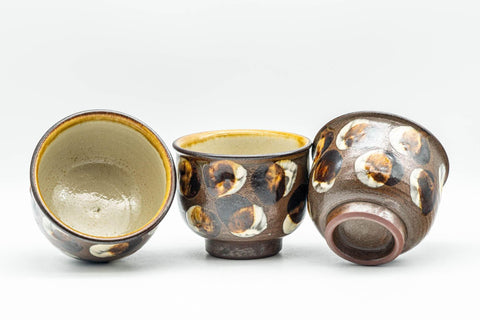 Tezumi — Japanese Tea Set - Brown Dobin Do-ake Teapot with 3 Yunomi Teacups — additional view
