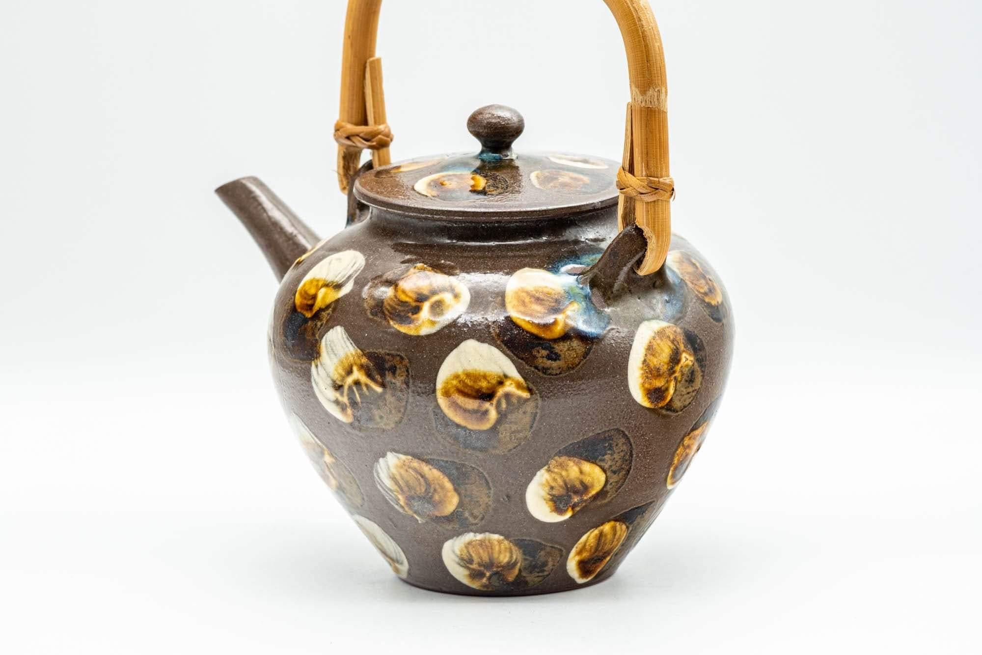 Japanese Tea Set - Brown Dobin Do-ake Teapot with 3 Yunomi Teacups - Tezumi