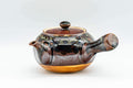 Tezumi — Japanese Tea Set - Drip Glazed Arita-yaki Debeso Kyusu Teapot with 4 Yunomi Teacups — the teapot side view with the handle