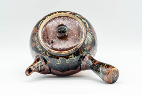 Tezumi — Japanese Tea Set - Drip Glazed Arita-yaki Debeso Kyusu Teapot with 4 Yunomi Teacups — the cups viewed from above