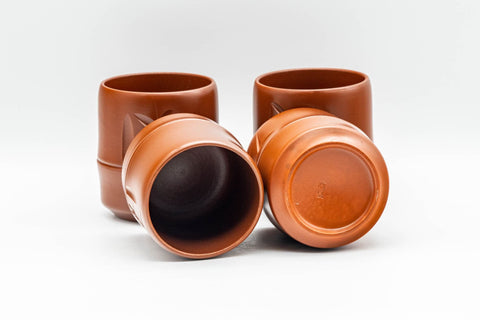 Japanese Tea Set - Bamboo Tokoname-yaki Debeso Kyusu Teapot with 4 Yunomi Teacups