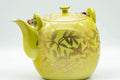 Japanese Dobin - Golden Bird Leaves Yellow Debeso Teapot - 500ml - Tezumi