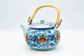 Japanese Dobin - Blue Floral Debeso Top-handled Teapot - 500ml - Tezumi
