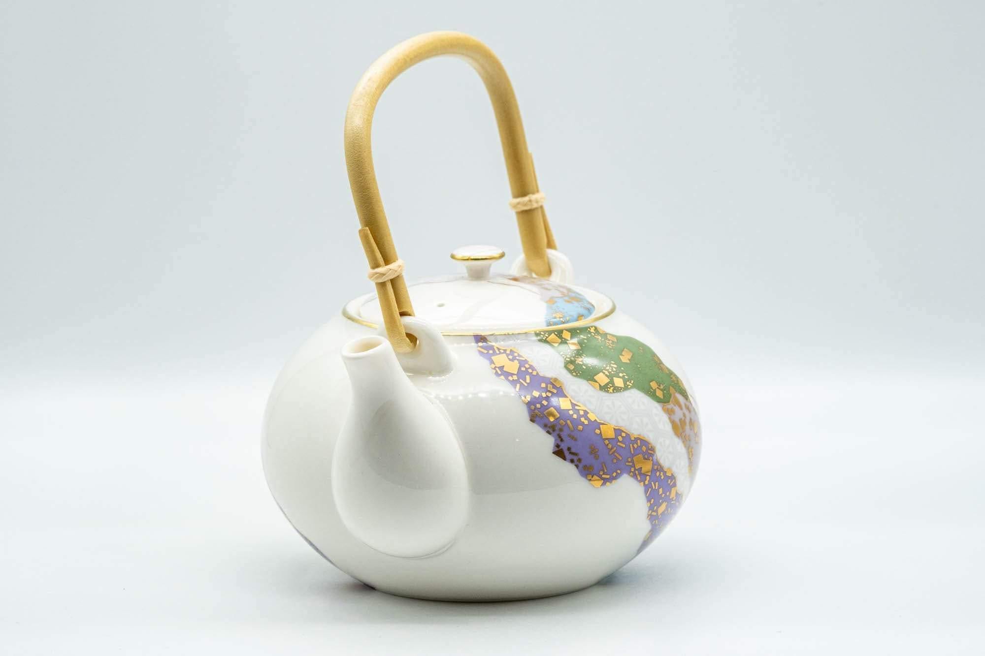Japanese Dobin - Wavy Patterned Porcelain Arita-yaki Debeso Teapot - 500ml - Tezumi