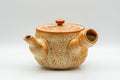 Japanese Tea Set - Orange Shino Glazed Debeso Kyusu Teapot with 3 Yunomi Teacups - Tezumi