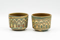 Japanese Teacups - Pair of Mizukani Gyouzan Nerikomi Tokoname-yaki Yunomi - 100ml - front view of the pair of marbled nerikomi teacups