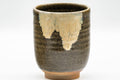 Japanese Teacups - Pair of Beige Green Drip-Glazed Meoto Yunomi - Tezumi