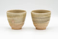 Tezumi — Japanese Teacups - Pair of Large Green Yunomi - 180ml — front view