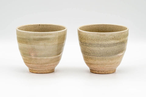 Tezumi — Japanese Teacups - Pair of Large Green Yunomi - 180ml — front view