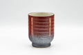Tezumi — Japanese Teacup - Black, Red, and Beige Striped Yunomi - 160ml — front view