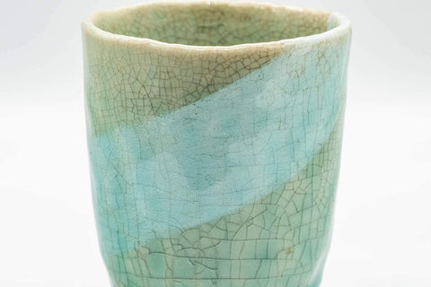 Japanese Teacup - Crazed Blue Green Glaze Wabi-Sabi Yunomi - 180ml - Tezumi
