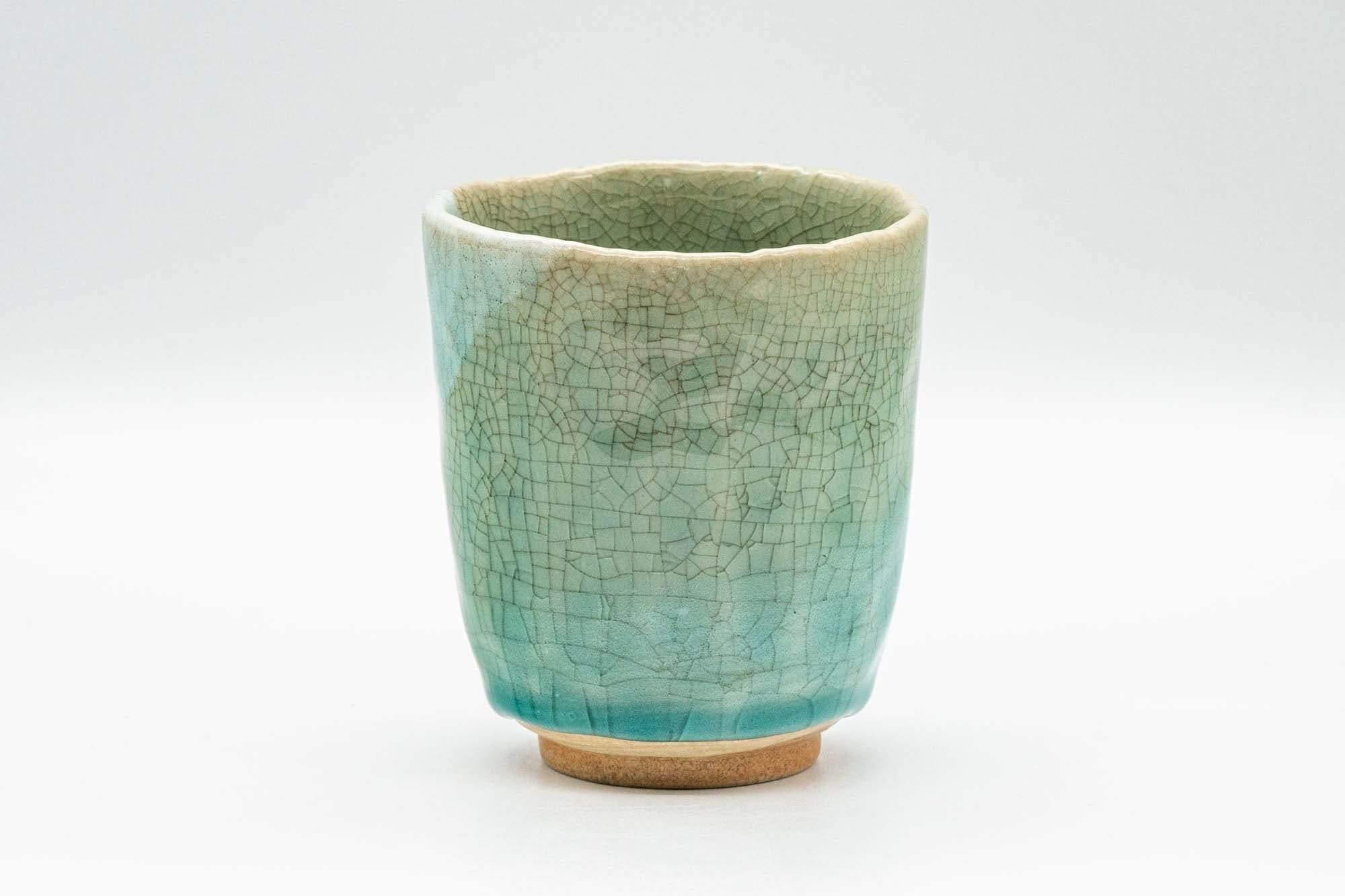 Japanese Teacup - Crazed Blue Green Glaze Wabi-Sabi Yunomi - 180ml - Tezumi