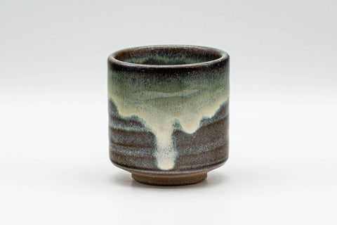 Japanese Teacup - Green Hare's Fur Drip-Glazed Yunomi - 110ml - Tezumi