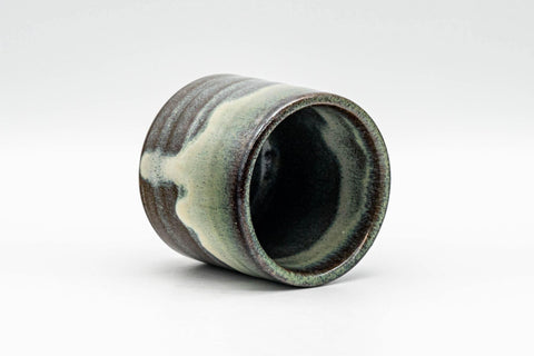 Japanese Teacup - Green Hare's Fur Drip-Glazed Yunomi - 110ml - Tezumi