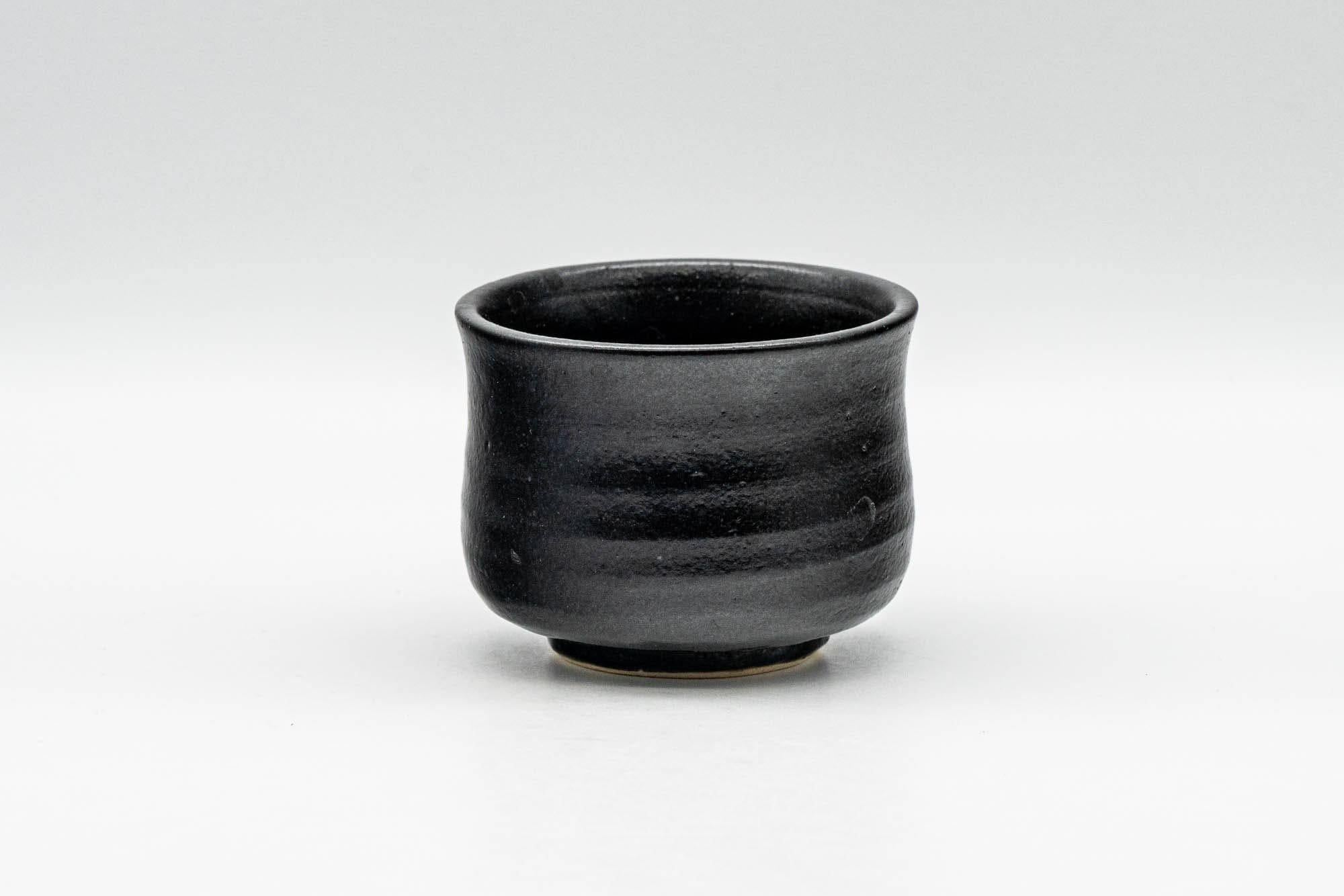 Japanese Teacup - Matte Black Glazed Geometric Motif Yunomi - 70ml - Tezumi