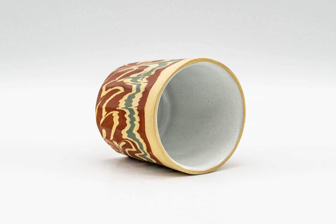 Japanese Teacup - Yellow, Red, and Green Nerikomi Yunomi - 70ml - Tezumi