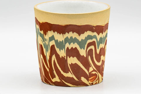 Japanese Teacup - Yellow, Red, and Green Nerikomi Yunomi - 70ml - Tezumi