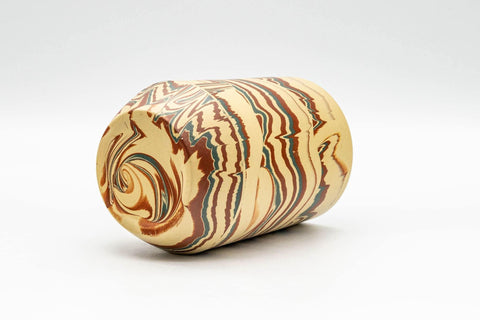 Japanese Teacup - Yellow, Red, and Green Nerikomi Yunomi - 220ml - Tezumi