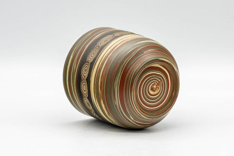 Japanese Teacup - 山善 Watanabe Yamazen - Nerikomi Tokoname-yaki Yunomi - 140ml