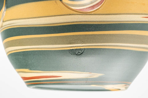 Japanese Kyusu - Nerikomi Tokoname-yaki Do-ake Teapot - 200ml - closeup of the marbled clay surface